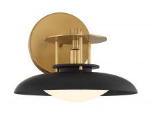  9-1686-1-143 - Gavin 1-Light Wall Sconce in Matte Black with Warm Brass Accents