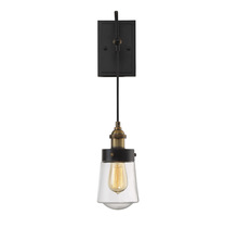  9-2065-1-51 - Macauley 1-Light Wall Sconce in Vintage Black with Warm Brass