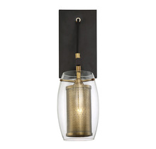  9-9065-1-95 - Dunbar 1-Light Wall Sconce in Warm Brass with Bronze Accents