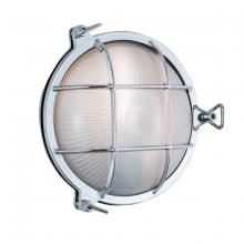  1102-CH-FR - Mariner Round Outdoor Wall Light - Chrome With Frosted Glass