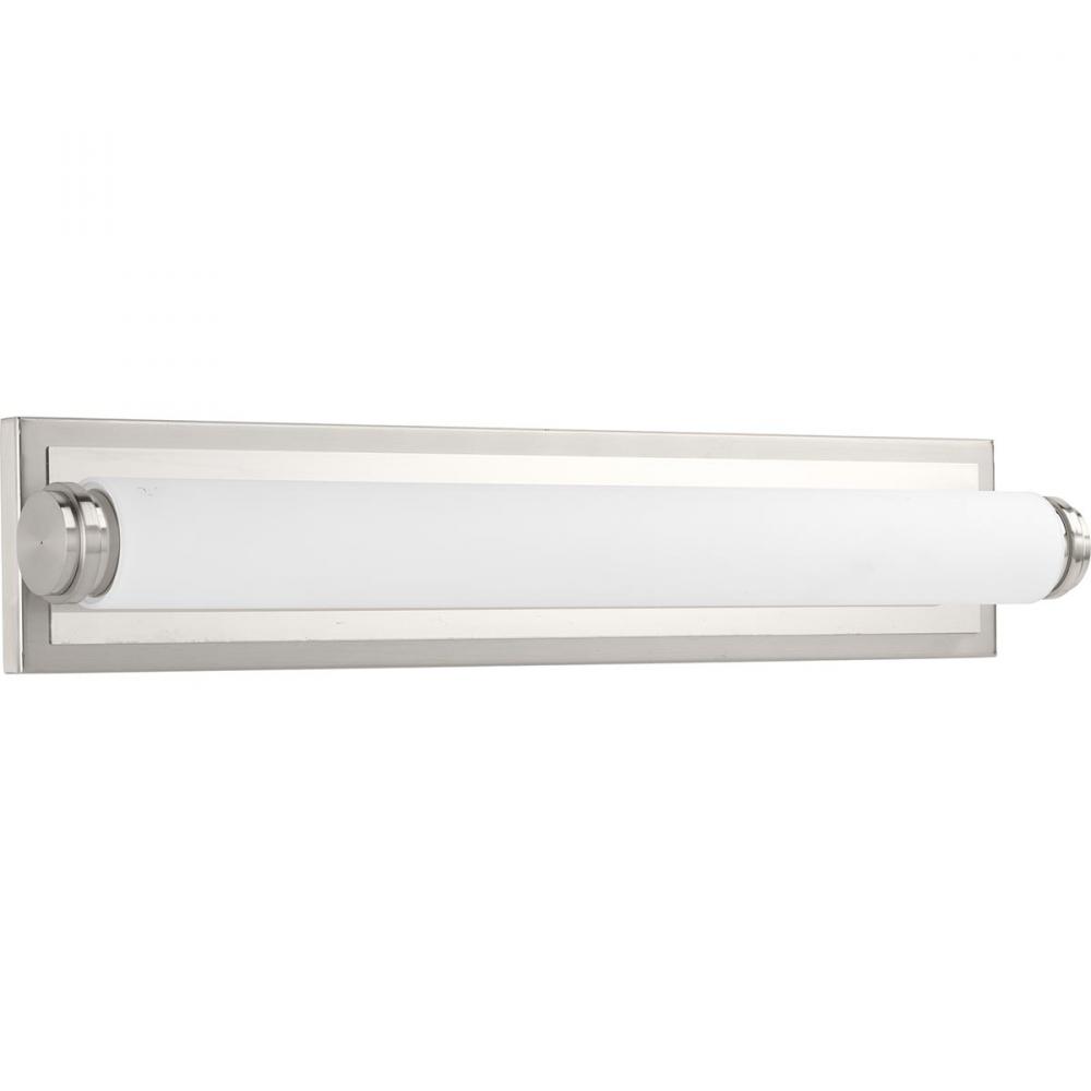 Concourse LED Collection 24" Brushed Nickel Etched White Glass Modern Bath Vanity Light