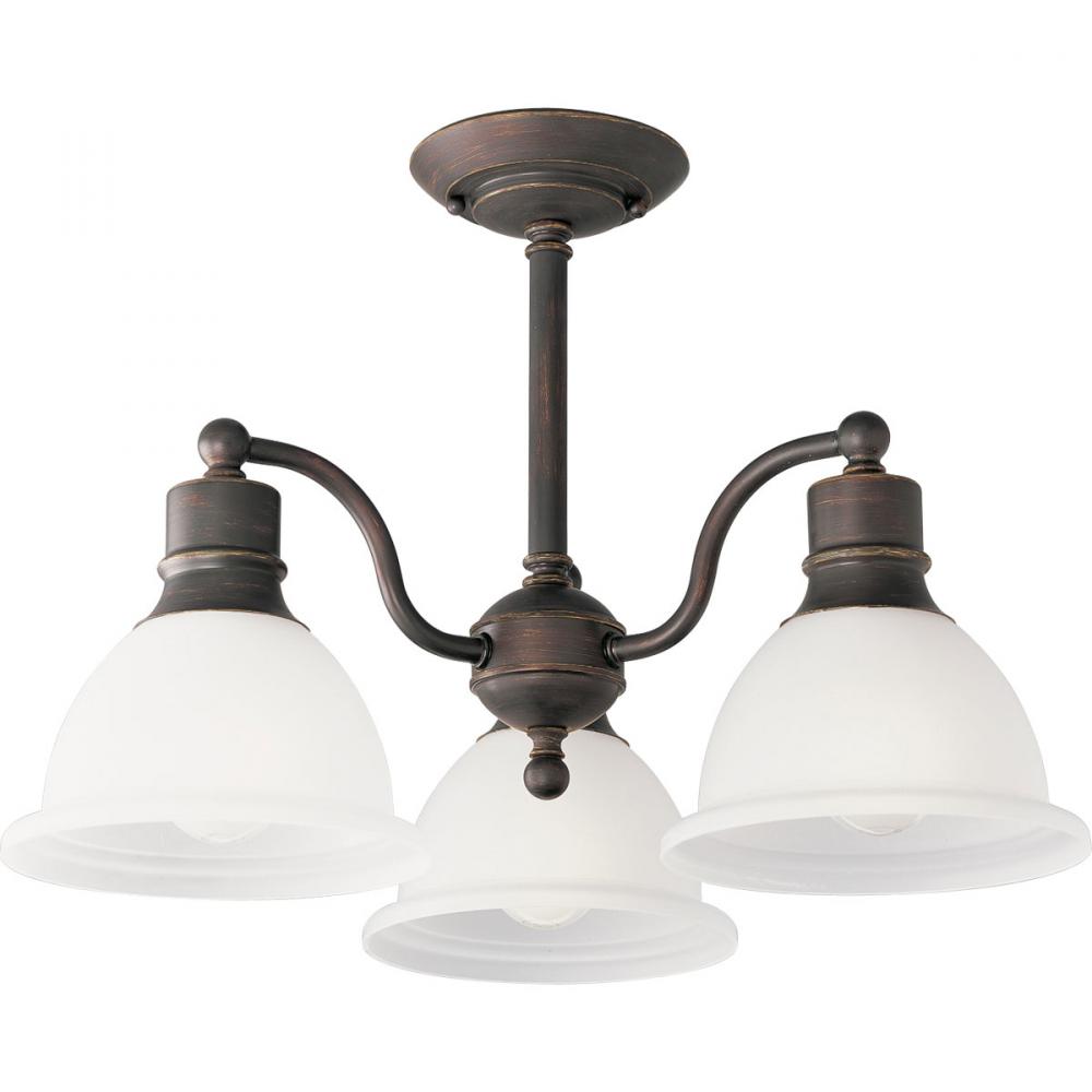 Madison Collection Three-Light 20-3/4&#34; Close-to-Ceiling