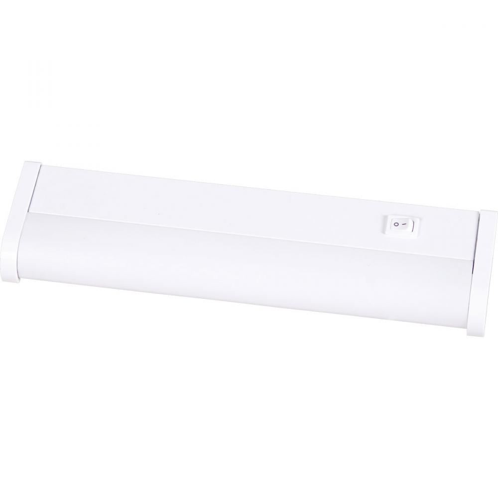 One Light White White Glass Fluorescent Undercabinet Light