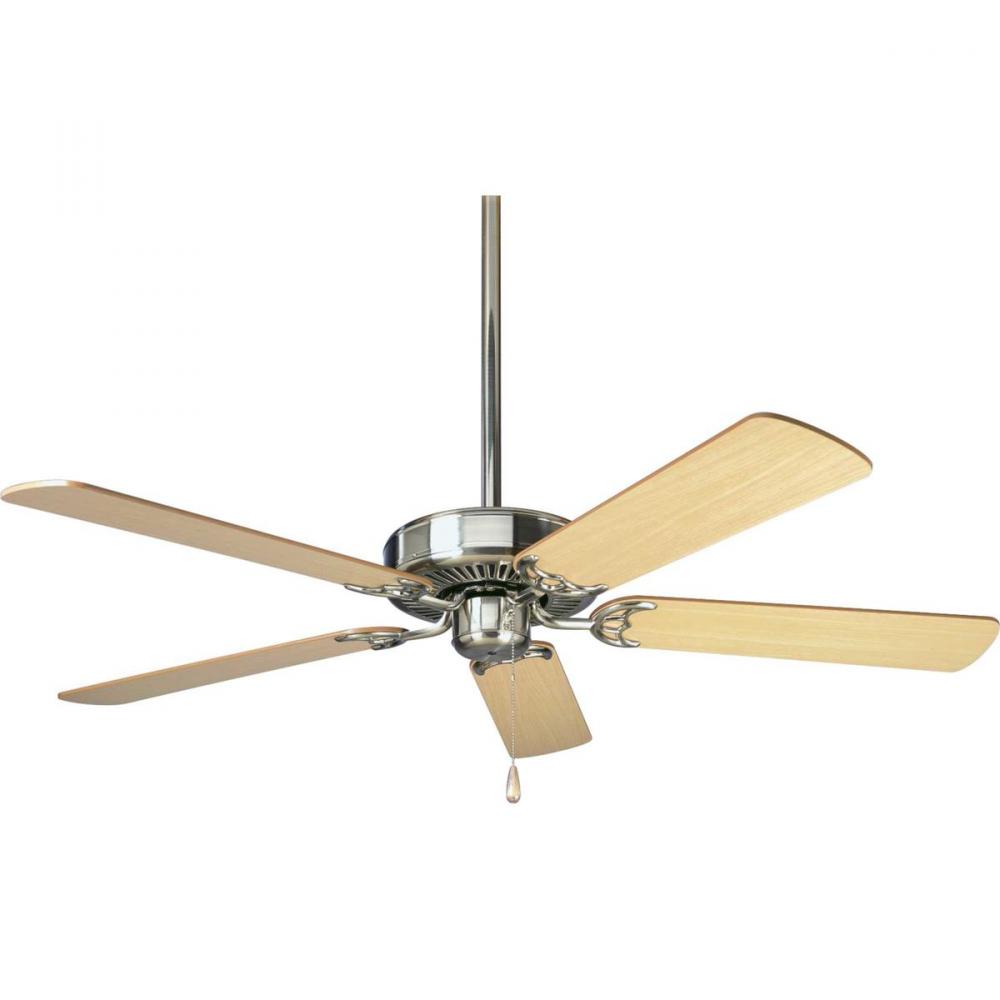 AirPro Energy Star-Rated 52-Inch Brushed Nickel 5-Blade AC Motor Traditional Ceiling Fan