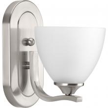  P300095-009 - Laird Collection One-Light Brushed Nickel Etched Glass Traditional Bath Vanity Light