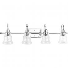  P300140-015 - Litchfield Collection Four-Light Polished Chrome Clear Glass Coastal Bath Vanity Light