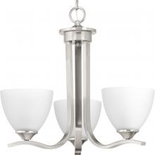 Progress P400062-009 - Laird Collection Three-Light Brushed Nickel Etched Glass Traditional Chandelier Light