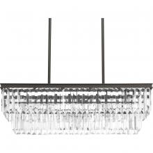  P400101-020 - Glimmer Collection Four-Light Antique Bronze Luxe Linear Chandelier Light