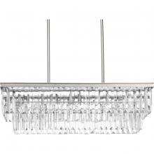  P400101-134 - Glimmer Collection Four-Light Silver Ridge Luxe Linear Chandelier Light