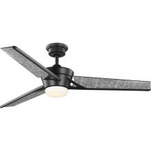  P250072-143-30 - Kasota Collection 56" Three-Blade Charcoal Linen/Graphite Indoor/Outdoor LED DC Motor Modern Cei