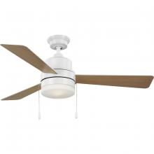  P250076-028-WB - Trevina V 52" 3-Blade Indoor Satin White Modern Ceiling Fan with Light Kit and White Opal Shade