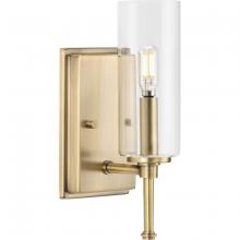  P300356-163 - Elara Collection One-Light New Traditional Vintage Brass Clear Glass Bath Vanity Light