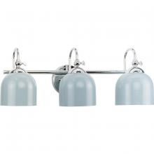  P300383-015 - Dalton Collection Three-Light Farmhouse Polished Chrome Metal Shade Bath Vanity Light