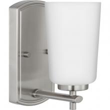  P300465-009 - Adley Collection One-Light Brushed Nickel Etched Opal Glass New Traditional Bath Vanity Light