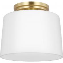  P350260-012 - Adley Collection One-Light Satin Brass Etched Opal Glass New Traditional Flush Mount Light