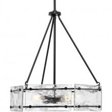  P400354-31M - Rivera Collection Four-Light Matte Black Luxe Industrial Chandelier