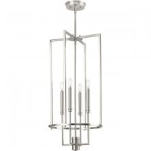  P500363-009 - Elara Collection Four-Light New Traditional Brushed Nickel Chandelier Foyer Light