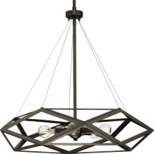  P500422-129 - Saucedo Collection Five-Light Architectural Bronze Modern Pendant