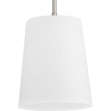  P500429-009 - Clarion Collection One-Light Brushed Nickel Etched White Transitional Pendant