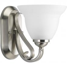  P2881-09 - Torino Collection One-Light Brushed Nickel Etched Glass Transitional Bath Vanity Light