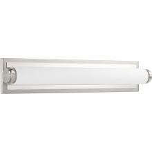 Progress P300093-009-30 - Concourse LED Collection 24" Brushed Nickel Etched White Glass Modern Bath Vanity Light
