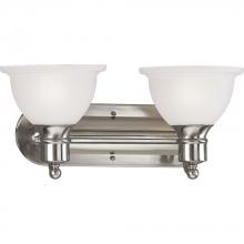  P3162-09 - Madison Collection Two-Light Brushed Nickel Etched Glass Traditional Bath Vanity Light