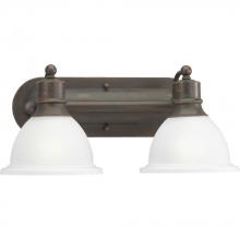  P3162-20 - Madison Collection Two-Light Antique Bronze Etched Glass Traditional Bath Vanity Light
