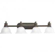  P3164-20 - Madison Collection Four-Light Antique Bronze Etched Glass Traditional Bath Vanity Light