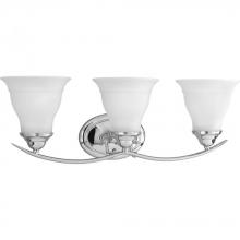  P3192-15 - Trinity Collection Three-Light Polished Chrome Etched Glass Traditional Bath Vanity Light