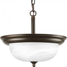  P3927-20 - Two-Light Dome Glass 13-1/4" Semi Flush Convertible