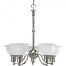  P4281-09 - Madison Collection Five-Light Brushed Nickel Etched Glass Traditional Chandelier Light