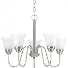  P4757-09 - Classic Collection Five-Light Brushed Nickel Etched Glass Traditional Chandelier Light