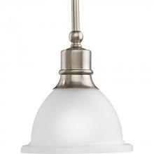  P5078-09 - Madison Collection One-Light Brushed Nickel Etched Glass Traditional Mini-Pendant Light