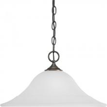 P5095-20 - Trinity Collection One-Light Antique Bronze Etched Glass Traditional Pendant Light