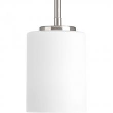  P5170-09 - Replay Collection One-Light Brushed Nickel Etched White Glass Modern Mini-Pendant Light