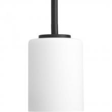 Progress P5170-31 - Replay Collection One-Light Textured Black Etched White Glass Modern Mini-Pendant Light
