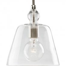  P5184-104 - Clear Glass One-Light Polished Nickel Coastal Mini-Pendant Light