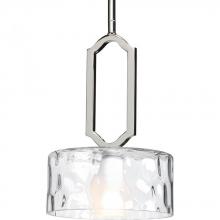  P5306-104WB - Caress Collection One-Light Polished Nickel Clear Water Glass Luxe Mini-Pendants Light