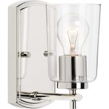  P300154-104 - Adley Collection One-Light Polished Nickel Clear Glass New Traditional Bath Vanity Light