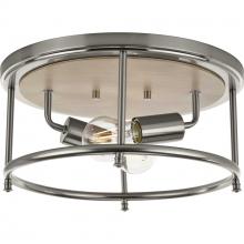  P350151-009 - Durrell Collection Two-Light Brushed Nickel 13" Flush Mount