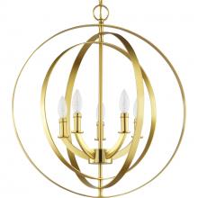  P3841-12 - Equinox Collection Satin Brass Five-Light Sphere Pendant
