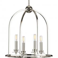  P500121-104 - Seneca Collection Four-Light Polished Nickel Farmhouse Pendant Light