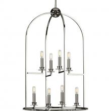  P500122-104 - Seneca Collection Eight-Light Polished Nickel Farmhouse Pendant Light