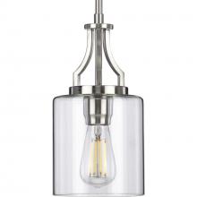  P500208-009 - Lassiter Collection One-Light Brushed Nickel Clear Glass Modern Pendant Light