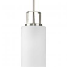  P500341-009 - League Collection One-Light Brushed Nickel and Etched Glass Modern Farmhouse Mini-Pendant Hanging Li