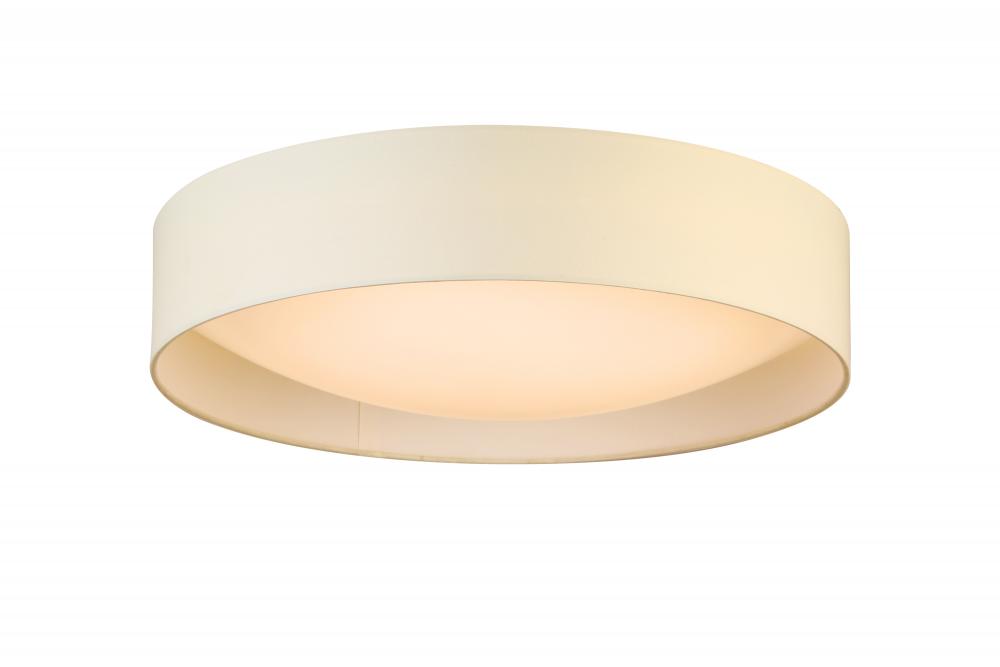 LED Ceiling Light - 20&#34; White Fabric Shade With Acrylic White Diffuser