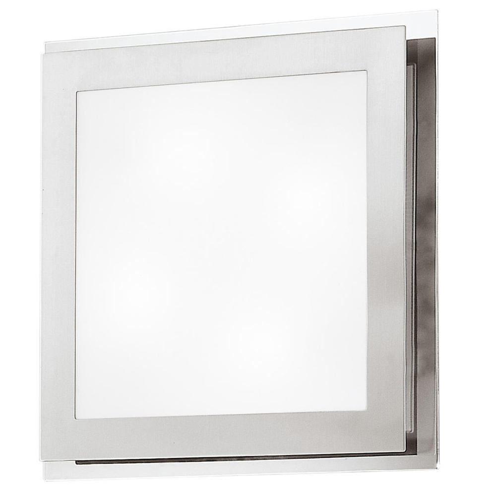 4x40W Wall/Ceiling Light w/ Matte Nickel & Chrome Finish & Satin Glass