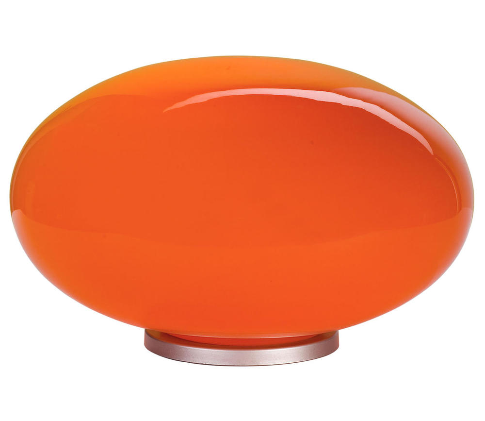 1X60W Table Lamp w/ Matte Nickel Finish & Orange Coated Glass