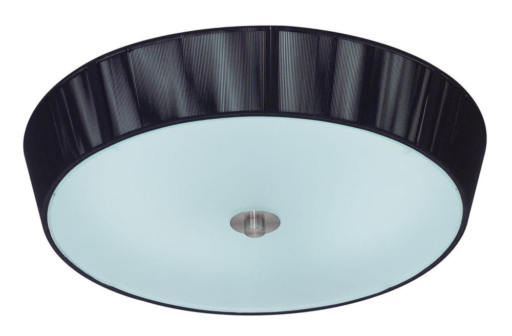 1X40W Ceiling Light w/Black Finish & Satin Glass
