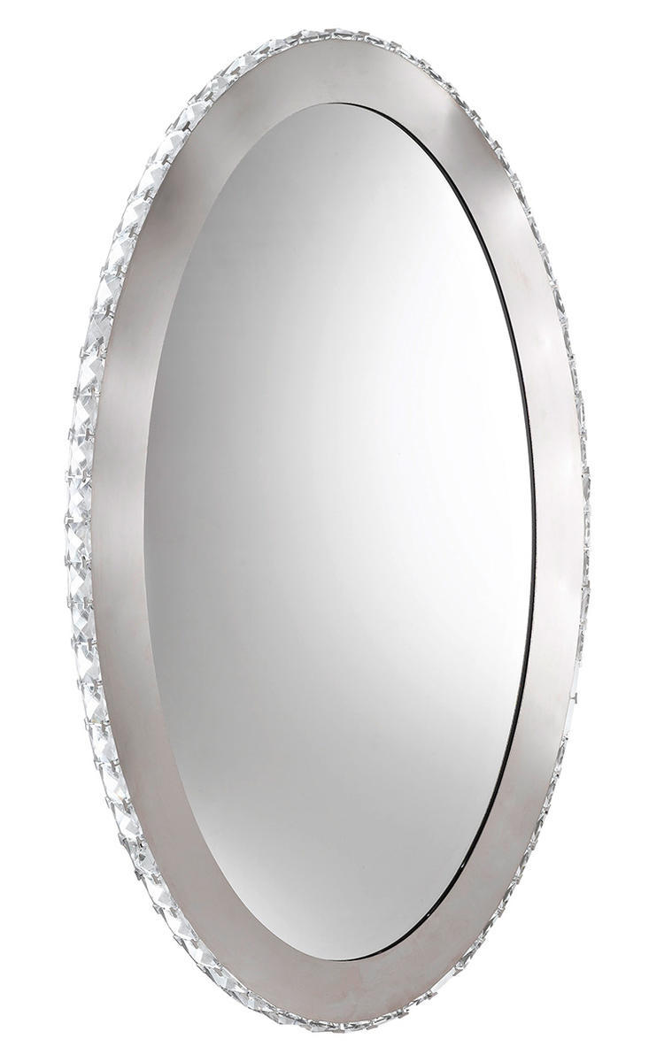 9x3.3W LED Mirror w/ Chrome Finish & Crystals Around Outer Frame